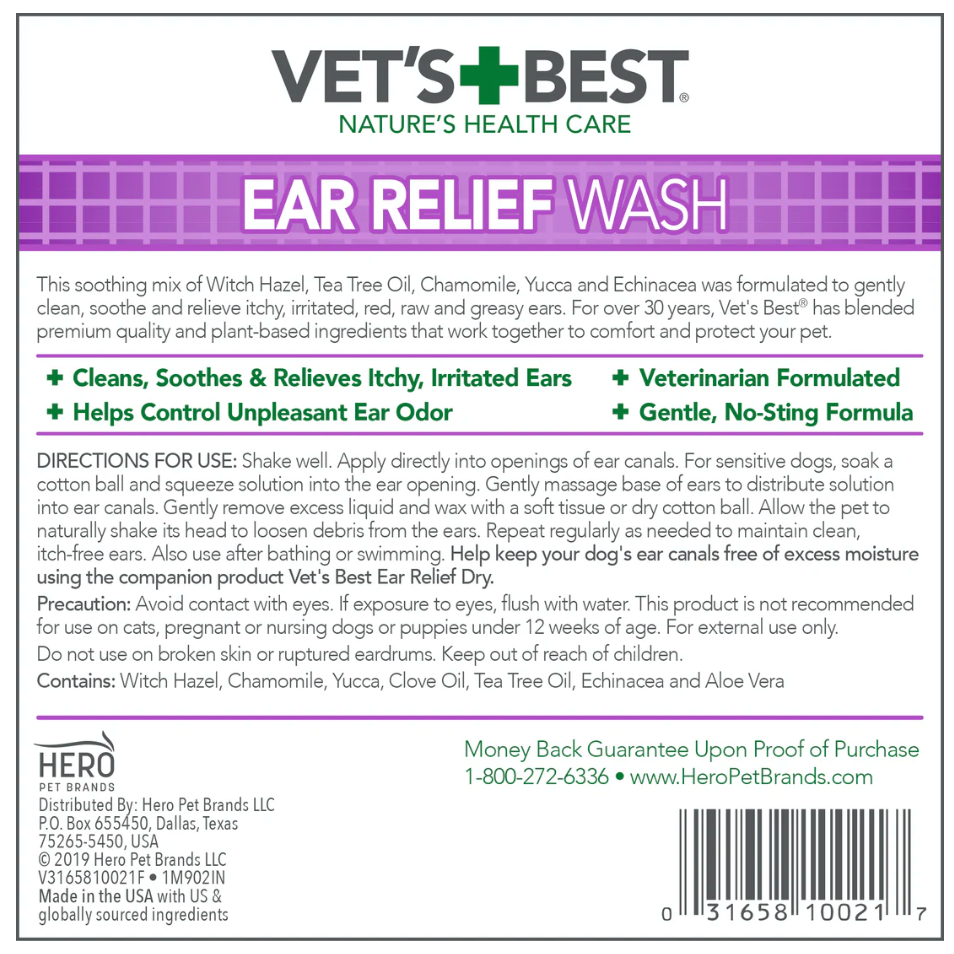 Nettoyant auriculaire pour chien Vets Best, 113 g