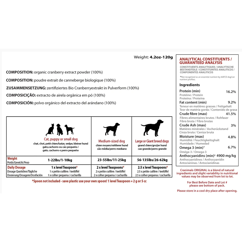 Cranimals Original Urinary Tract Supplement for Dogs & Cats