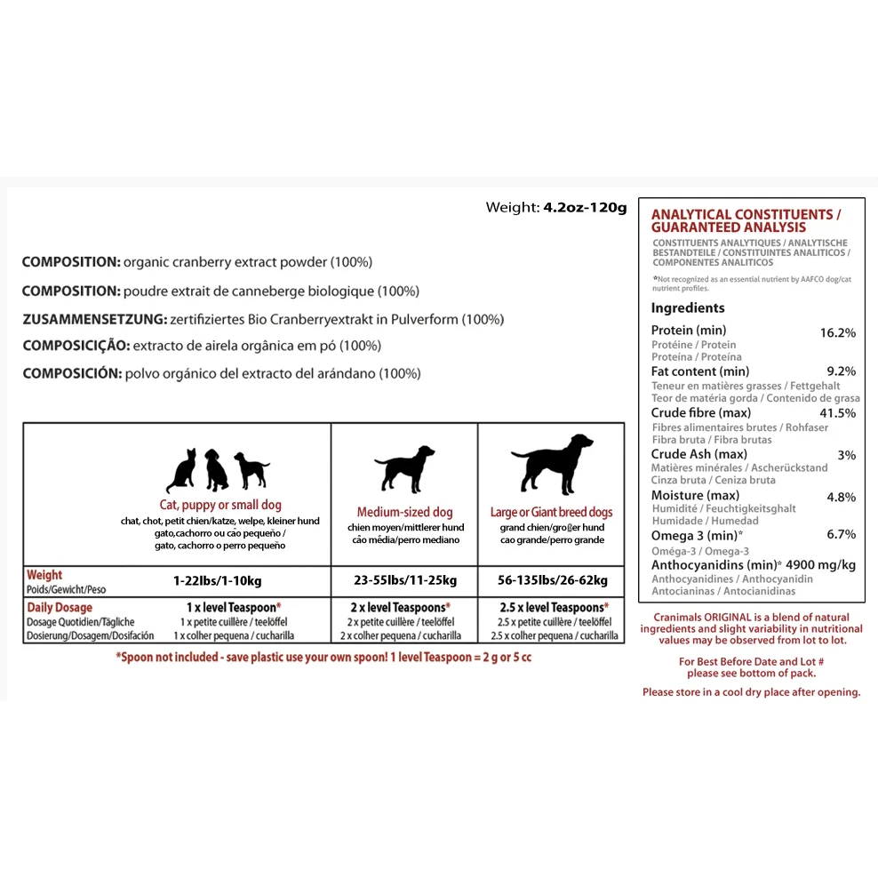 Cranimals Original Urinary Tract Supplement for Dogs & Cats by Cranimals