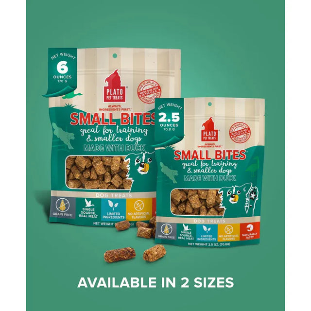 Plato Pet Treats Small Bites With Duck Dog Treats
