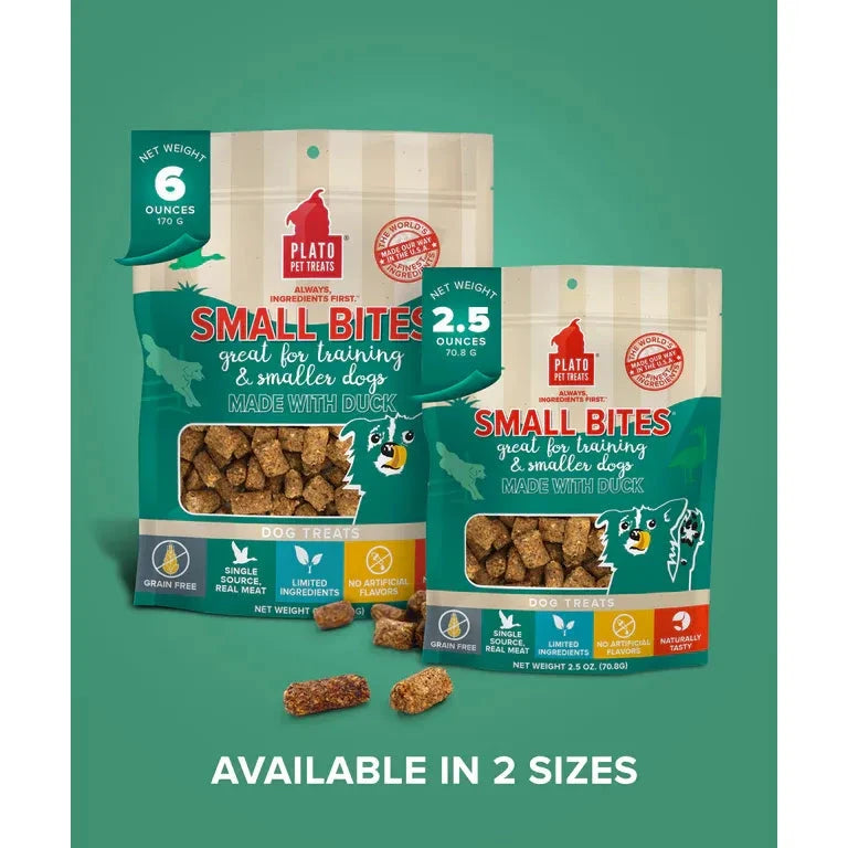 Plato Pet Treats Small Bites With Duck Dog Treats by Plato Pet Treats
