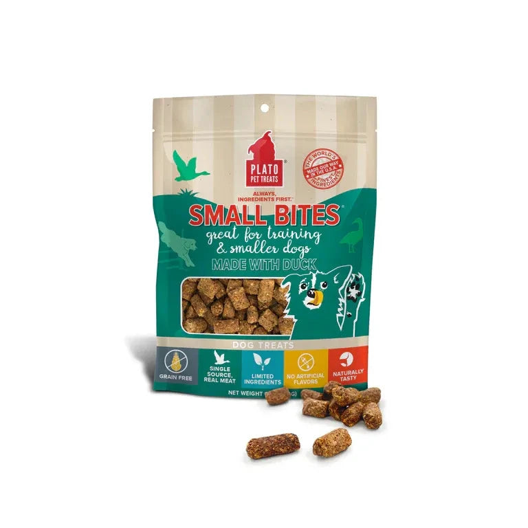 Plato Pet Treats Small Bites With Duck Dog Treats by Plato Pet Treats