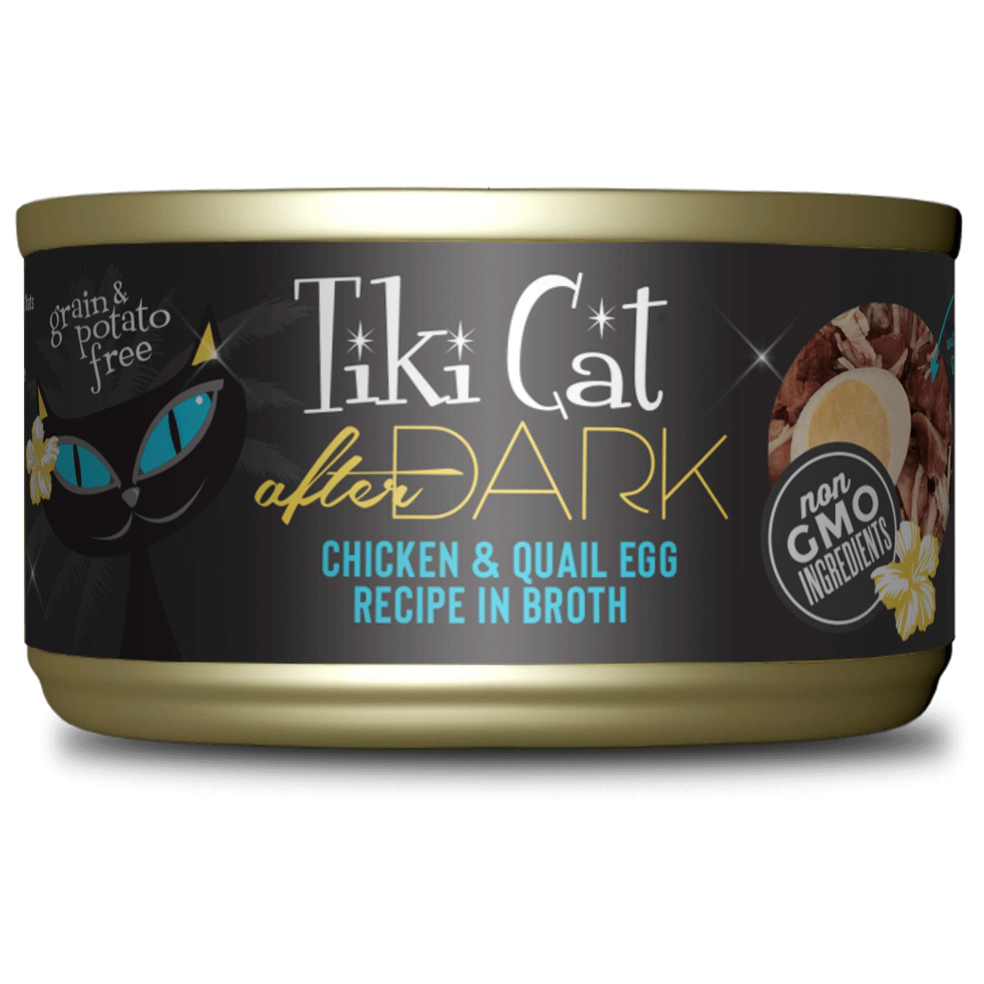 Chat Tiki ? Après la tombée de la nuit ? Recette de poulet et d'œufs de caille dans un bouillon de poulet