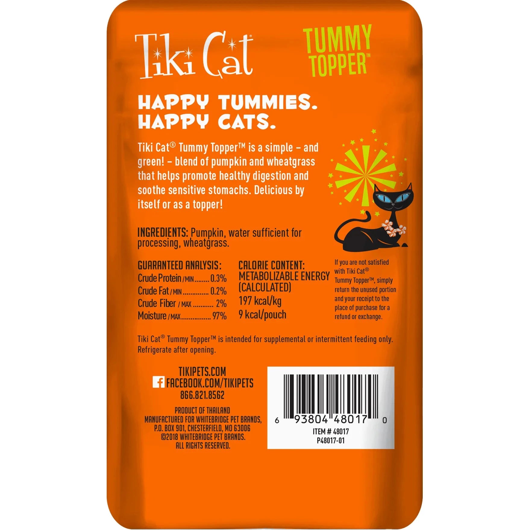 Tiki Cat® Tummy Topper™ Pumpkin Recipe Puree Grain Free Topper for Cats by Tiki Cat