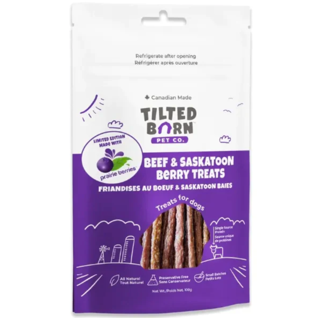 Tilted Barn Canadian Beef and Saskatoon Berry Dog Treats 100g