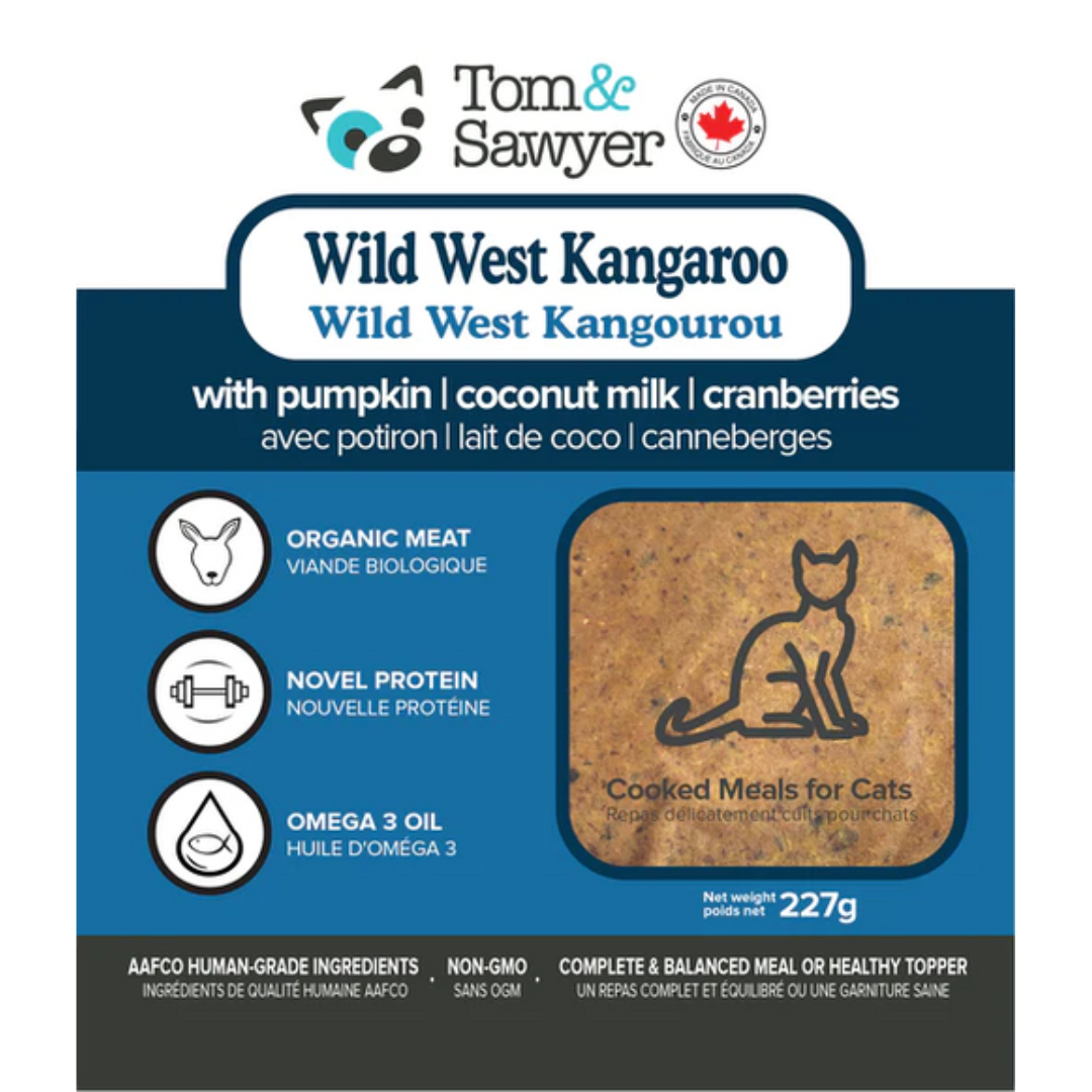 Tom&Sawyer VetChef's Wild West Kangaroo: Allergy-Friendly and Gut-Healthy Meal for Cats