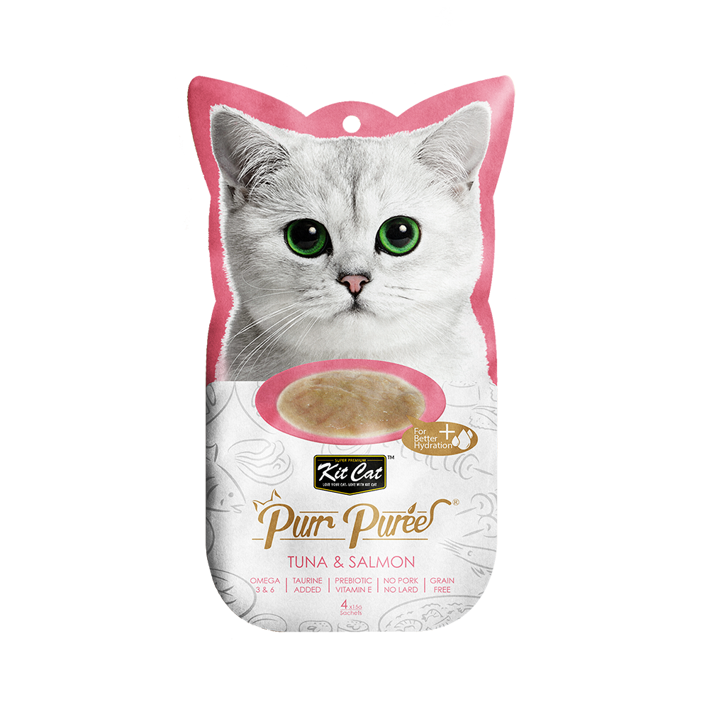 Kit Cat® Purr Purées® Friandises pour chats au thon et au saumon