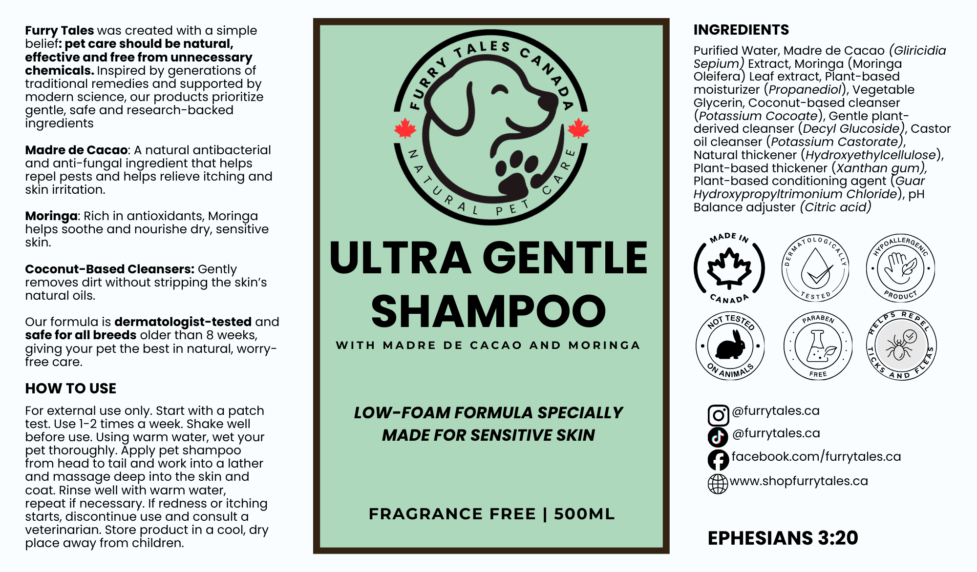 Furry Tales Premium Ultra Gentle Shampoo