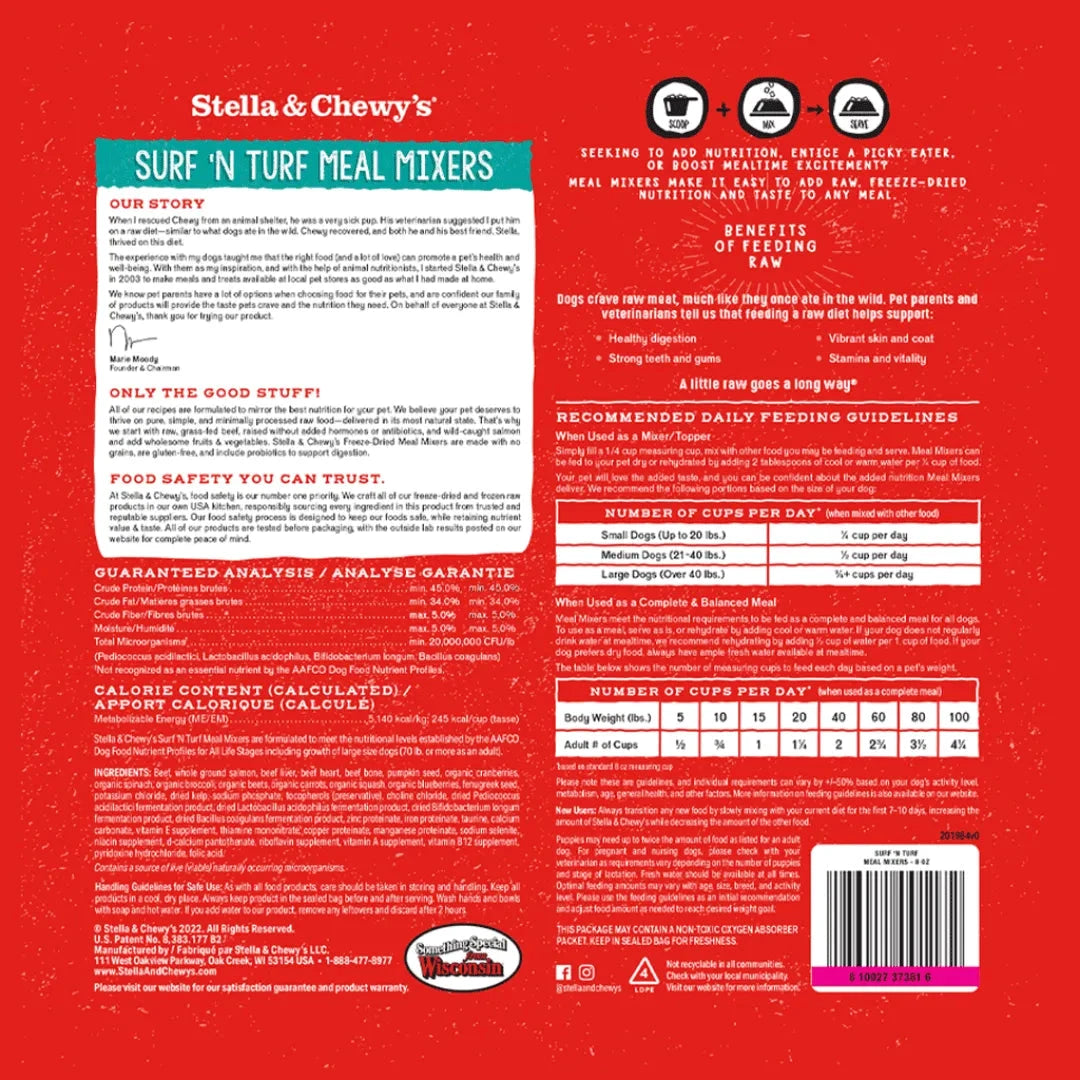 Stella & Chewy's Surf 'N Turf Freeze-Dried Raw Meal Mixers