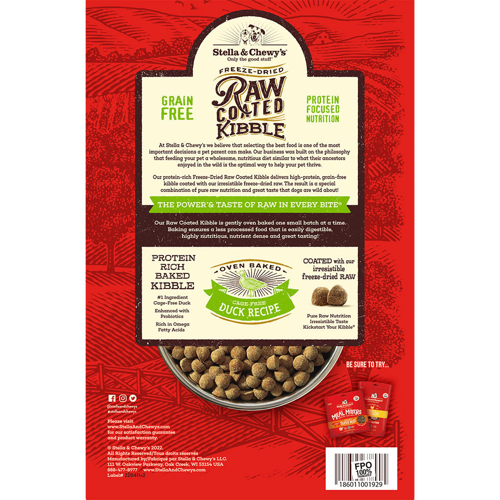 Stella & Chewy's Cage-Free Duck Raw Coated Kibble Dog Food