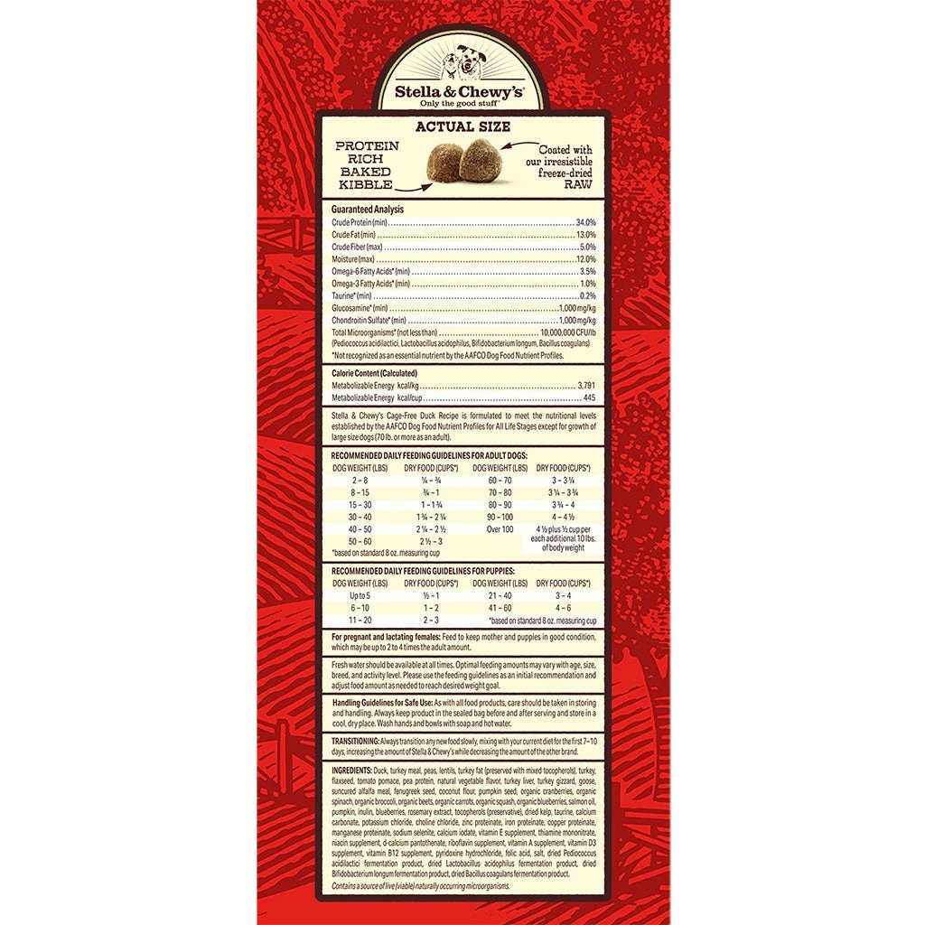 Stella & Chewy's Cage-Free Duck Raw Coated Kibble Dog Food by Stella & Chewy's