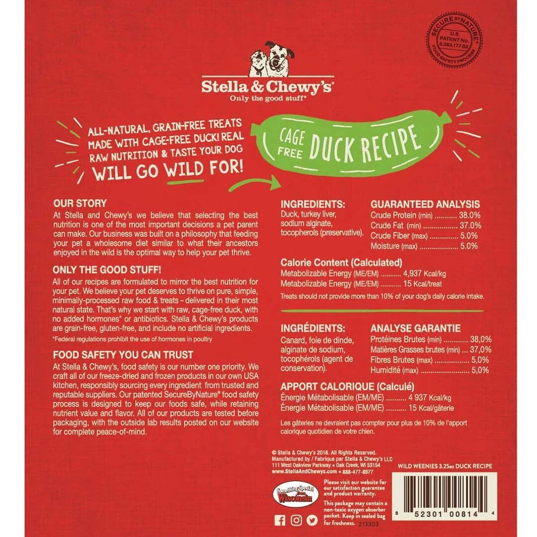 Stella & Chewy's Cage-Free Duck Wild Weenies by Stella & Chewy's