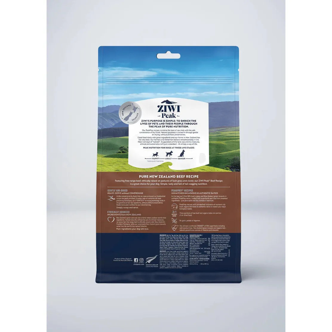 Recette de nourriture séchée à l'air pour chien ZIWI Peak au bœuf