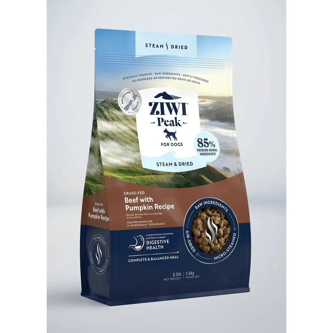 ZIWI Peak Steam Dried Beef with Pumpkin Recipe Dog Food by Ziwi