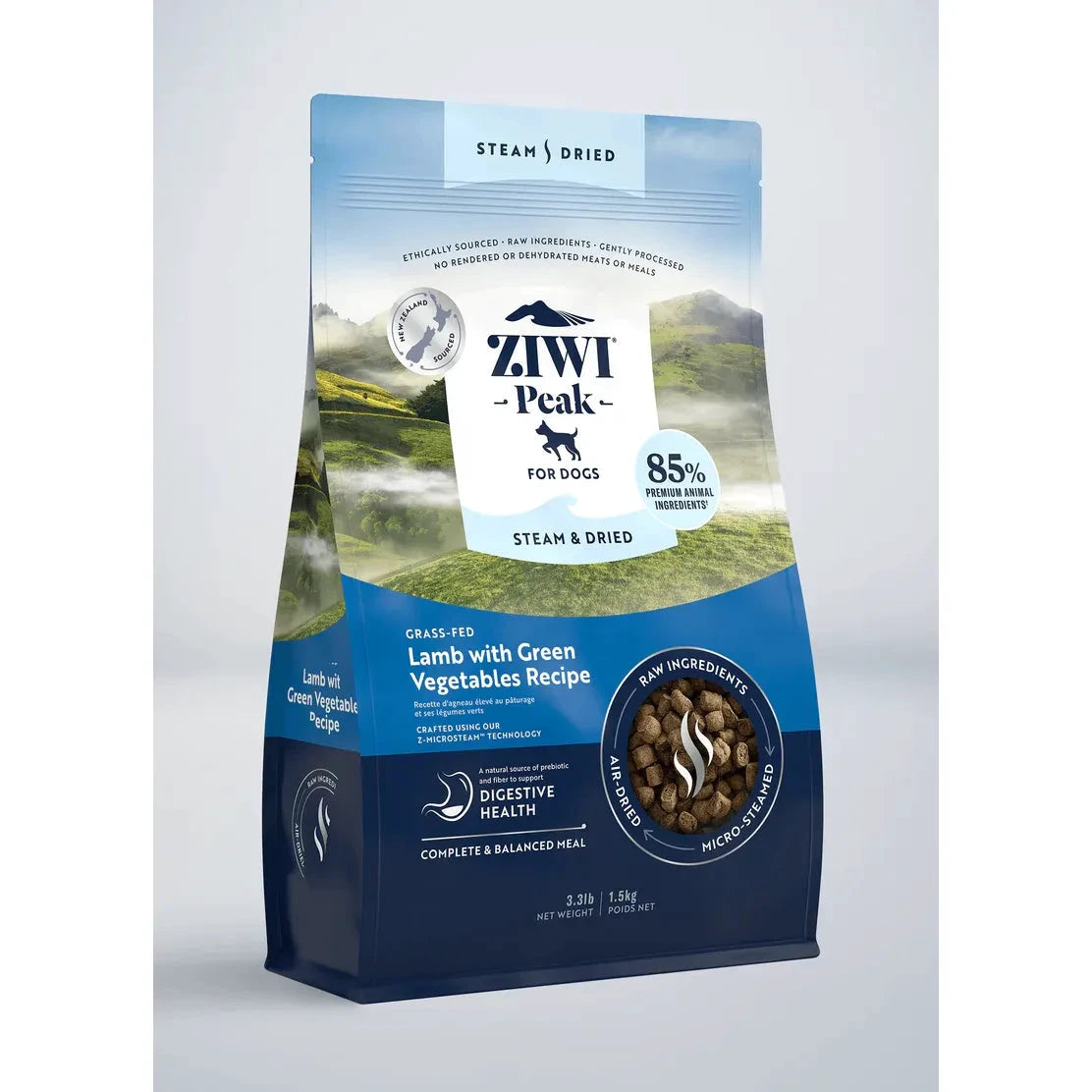 ZIWI Peak Steam Dried Lamb with Green Vegetables Recipe Dog Food by Ziwi
