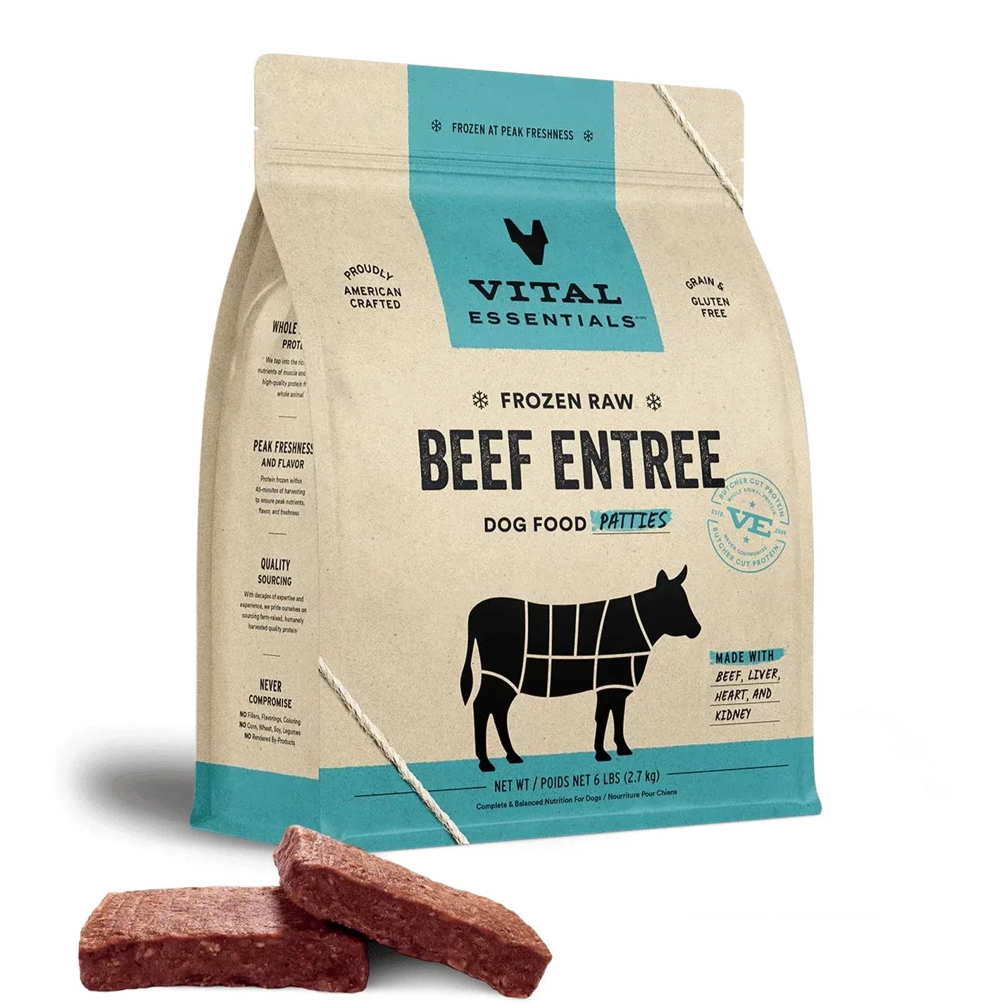 Vital Essentials® Frozen Beef Entree Dog Raw Food - Patties (Raw) by Vital Essential