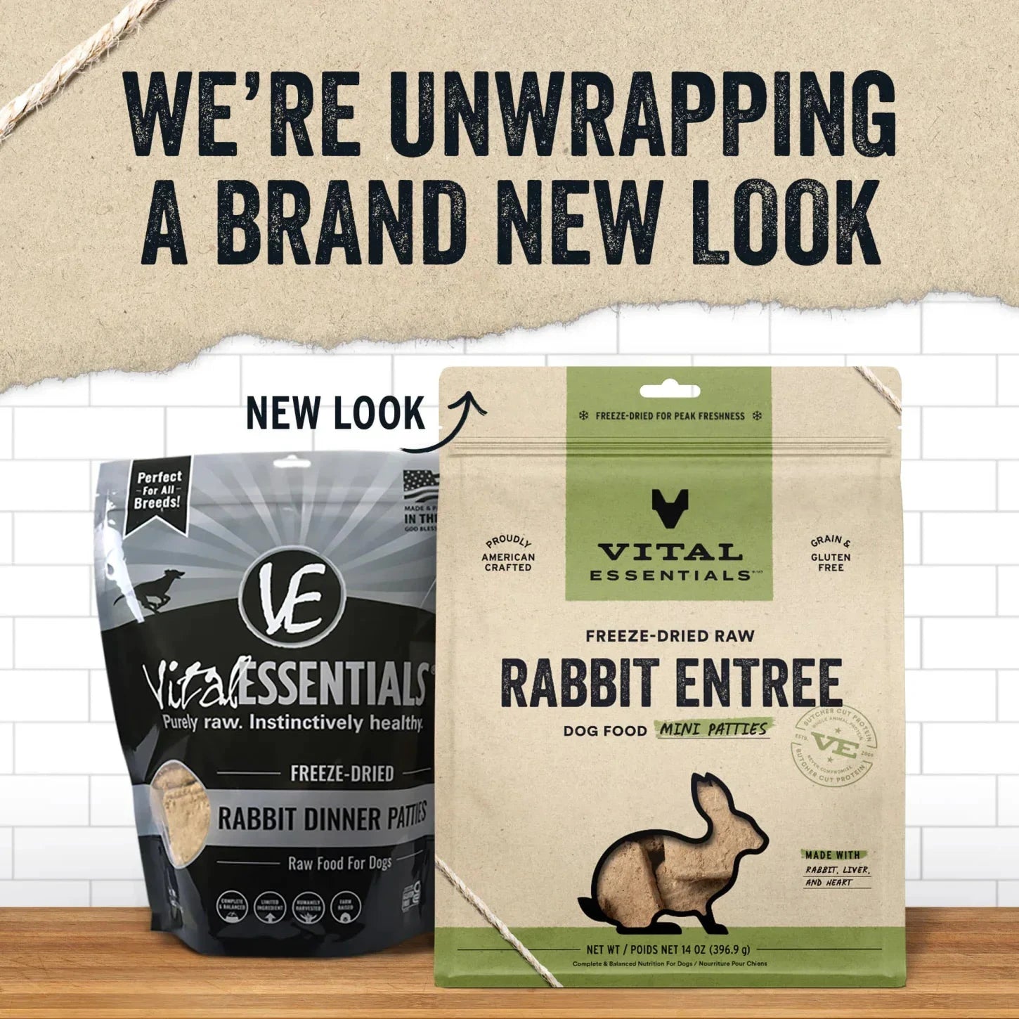 Vital Essentials® Freeze-Dried Raw Rabbit Entree Mini Patties Dog Food 14oz by Vital Essential