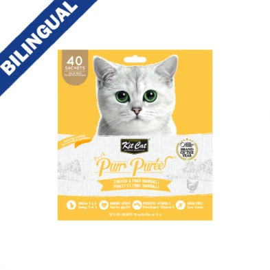 Kit Cat Purr Purée Poulet et Fibres (Boule de Poils)