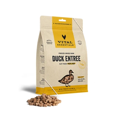Vital Essentials® Freeze-Dried Raw Duck Entree for Cats (Mini Nibs & Mini Patties) by Vital Essential