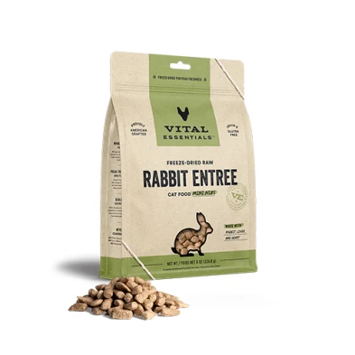 Vital Essentials® Freeze-Dried Raw Rabbit Entree for Cats (Mini Nibs & Mini Patties) by Vital Essential