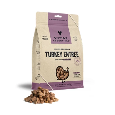 Vital Essentials® Freeze-Dried Raw Turkey Entree Cat Food (Mini Nibs & Mini Patties) by Vital Essential