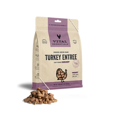 Vital Essentials® Freeze-Dried Raw Turkey Entree Cat Food (Mini Nibs & Mini Patties) by Vital Essential