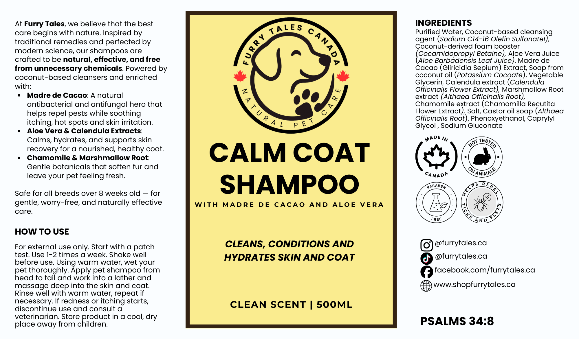 Furry Tales Calm Coat Shampoo