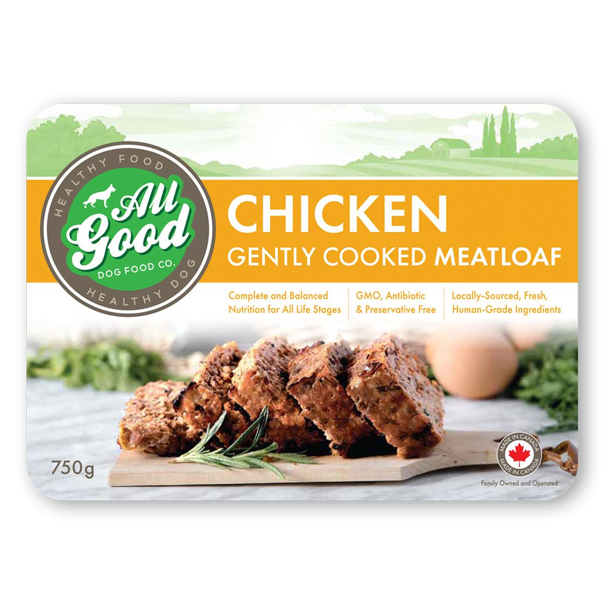 All Good Dog Food Gentley Cooked Chicken Meatloaf 750 grams