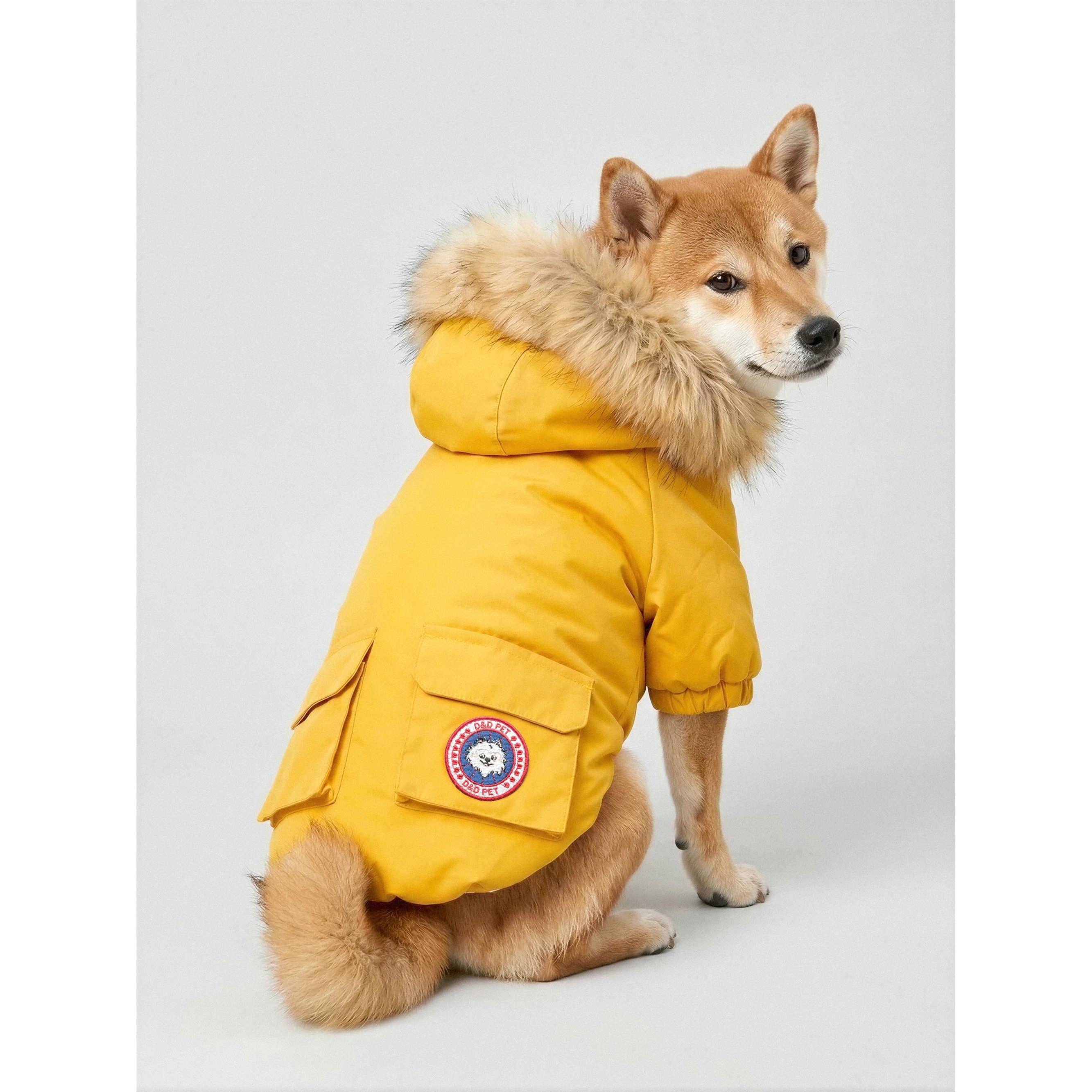 D&D Warm Dog Winter Jacket - Yellow by PawsNatural Pet Store