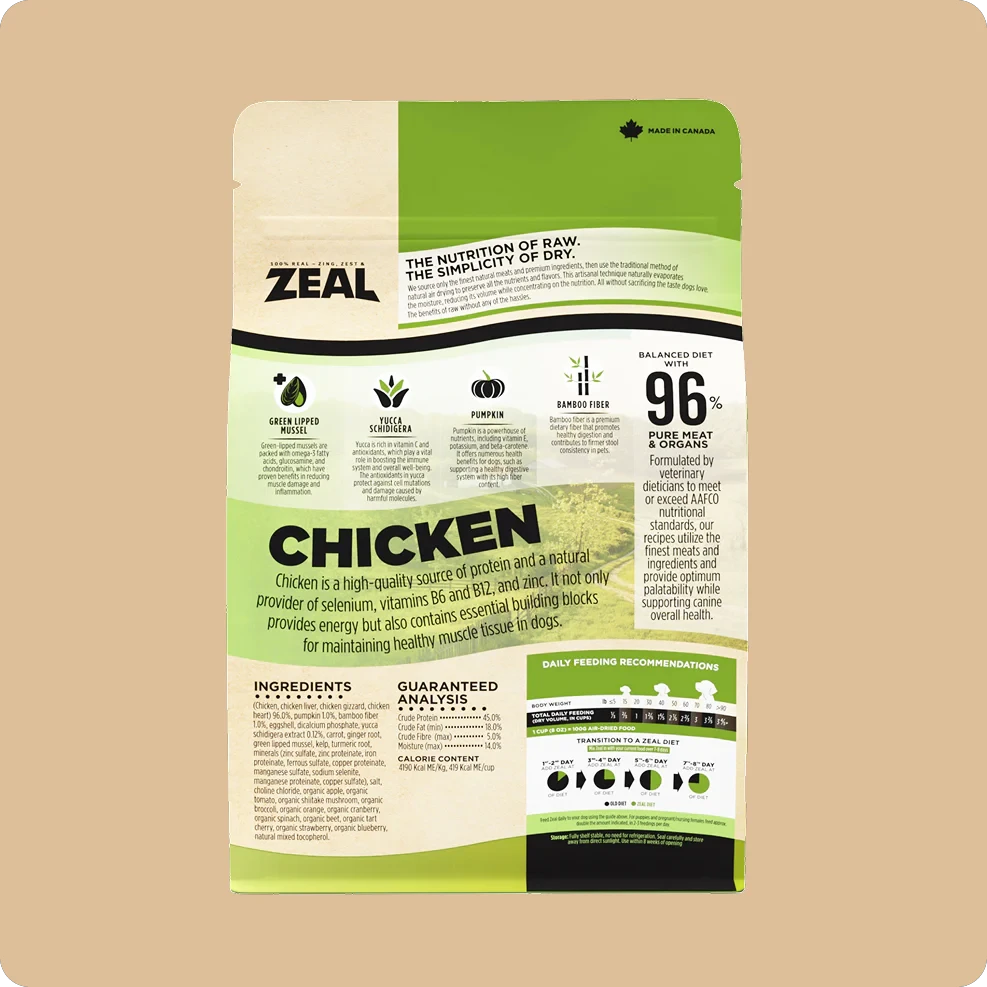 ZEAL Gently Air-Dried Grain Free Chicken Recipe for Dogs by Zeal