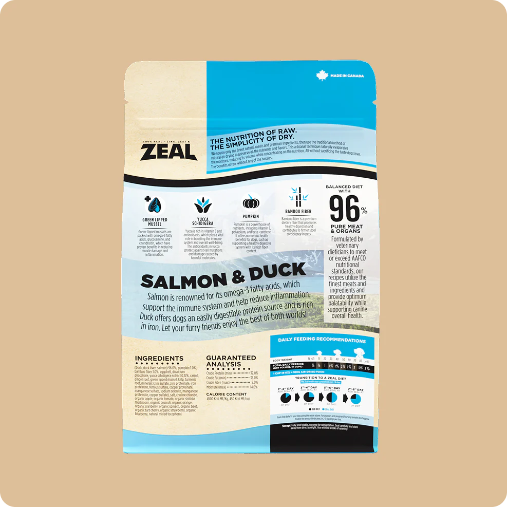 ZEAL Gently Air-Dried Grain Free Salmon & Duck Recipe for Dogs