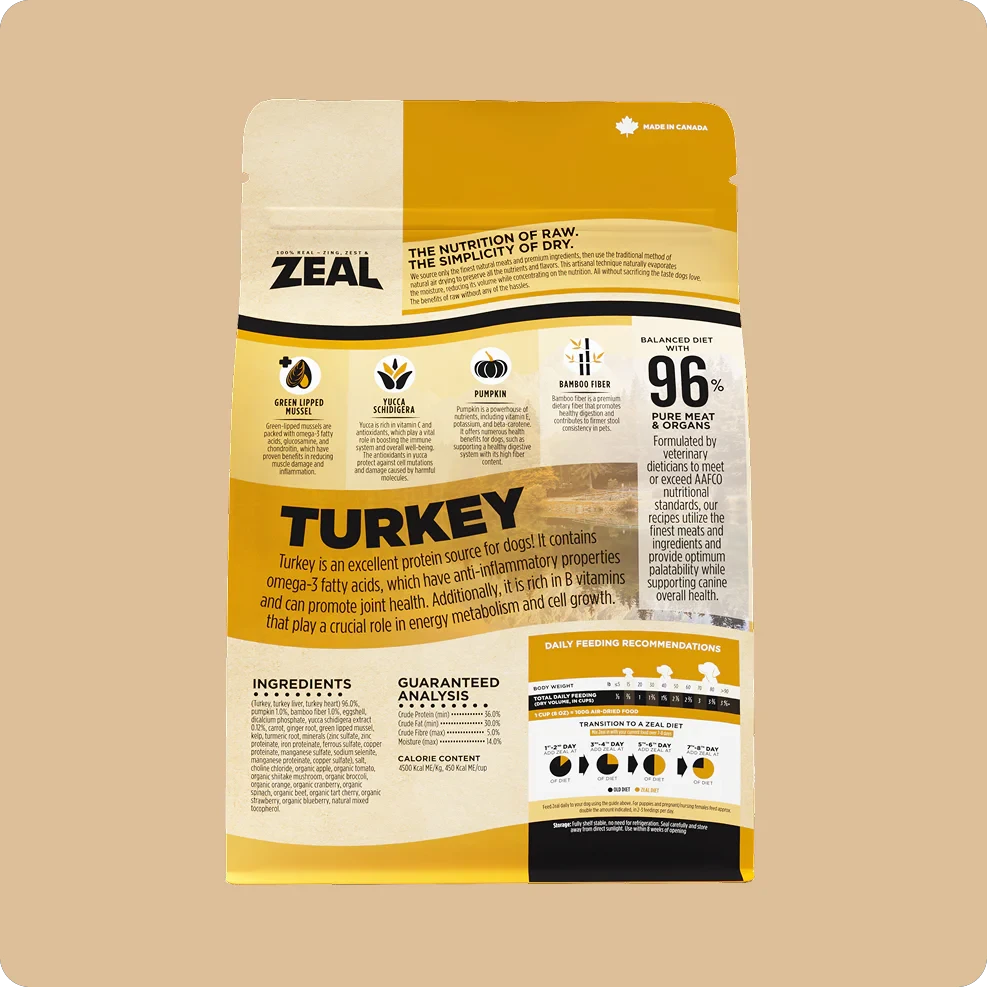 ZEAL Gently Air-Dried Grain Free Turkey Recipe for Dogs by Zeal