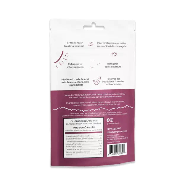 Tilted Barn Canadian Bacon Dog Treats 100g by Tilted Barn