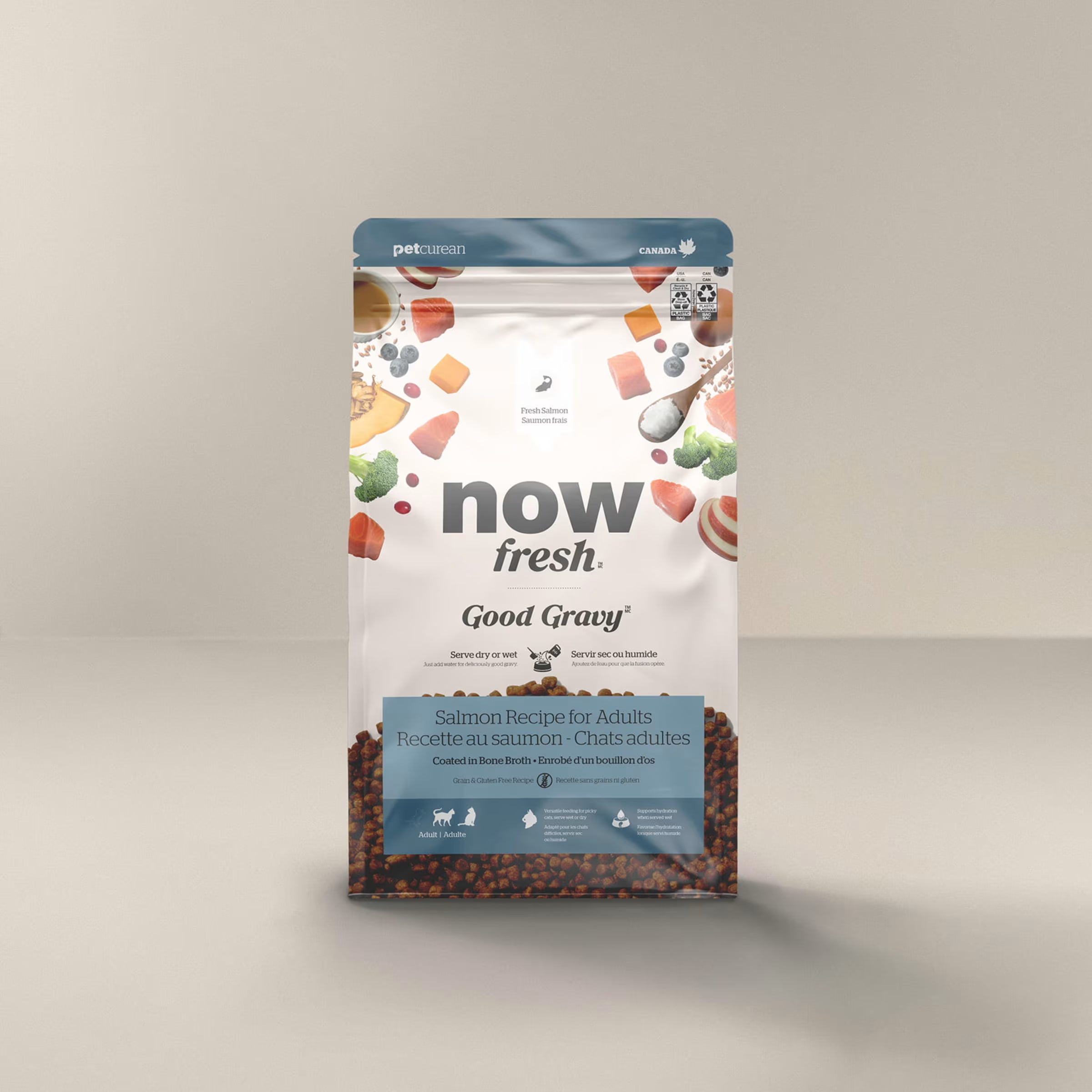 Now Fresh Good Gravy Salmon Recipe Coated in Bone Broth Grain Free for Cats