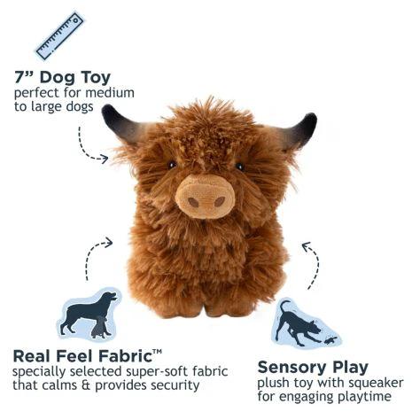TALL TAILS® Highland Cow with Squeaker Dog Toy by Tall Tails