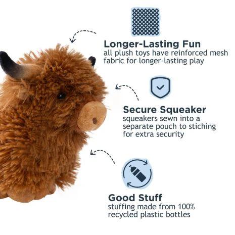 TALL TAILS® Highland Cow with Squeaker Dog Toy by Tall Tails