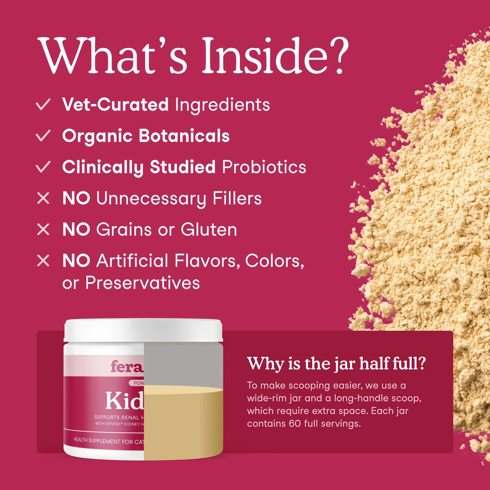 Fera Pets Kidney Support for Cats, 60 scoops (60g) by Fera