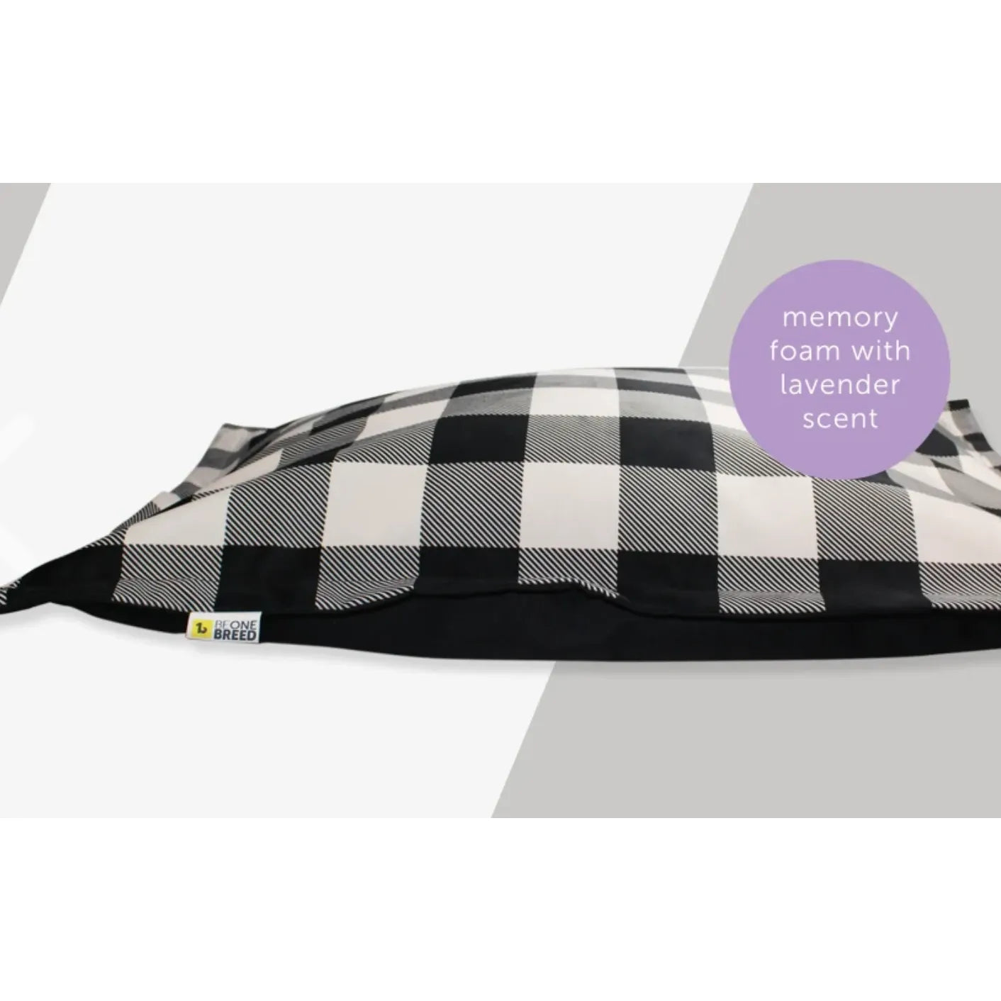 Be One Breed Cloud Pillow Black Plaid