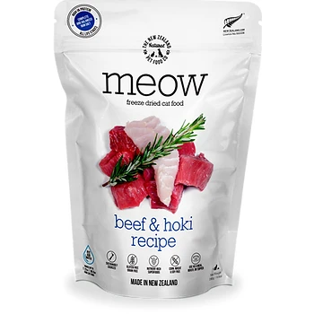 Meow Freeze Dried Cat Food Beef & Hoki Recipe by NZPF