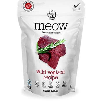 Meow Freeze Dried Cat Food Wild Venison Recipe by NZPF