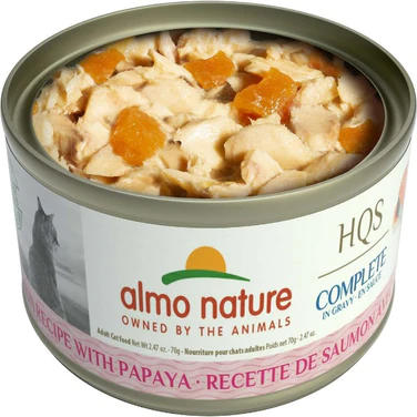 Almo Nature HQS Complete Salmon Recipe with Papaya in gravy Cat Can 70g