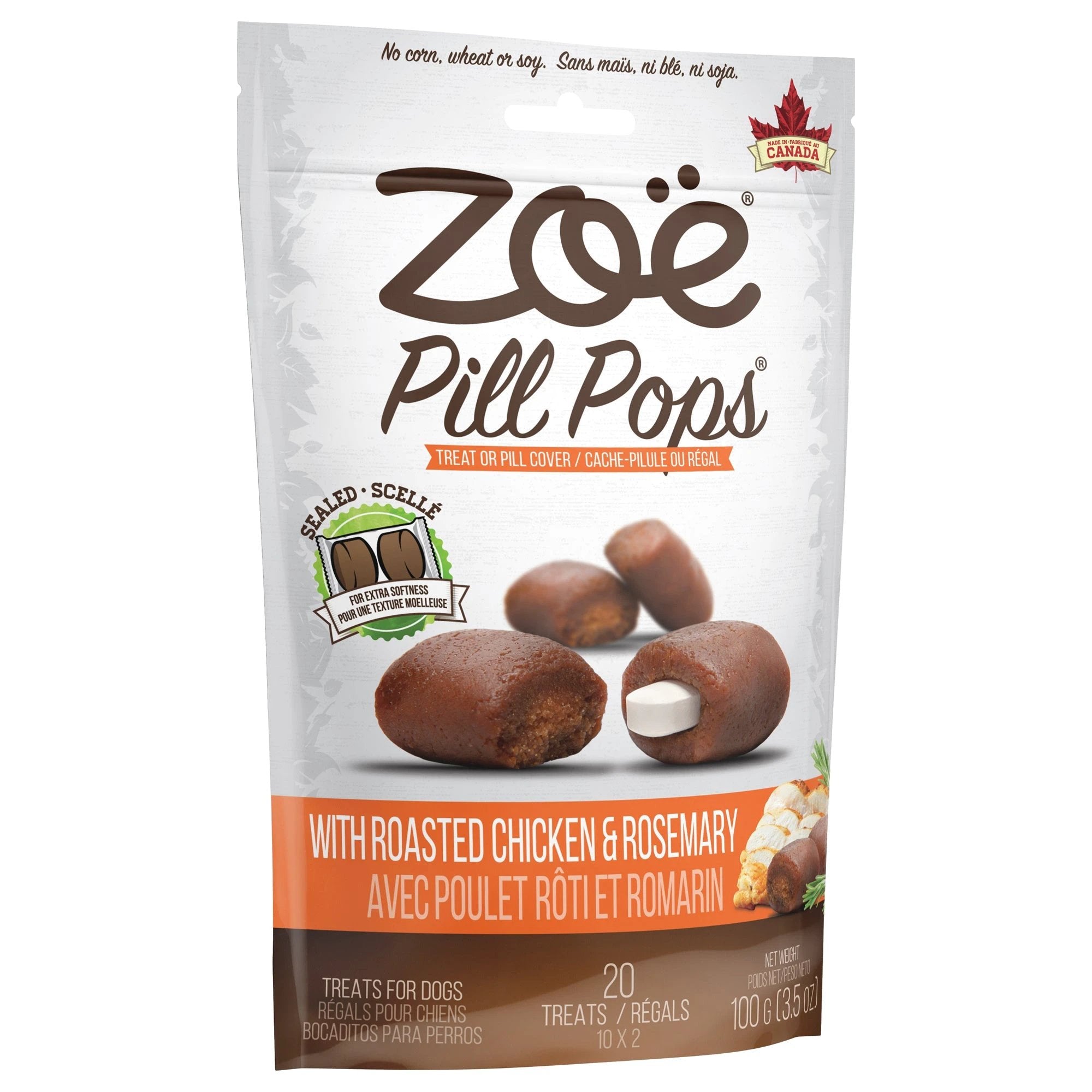 Zoe Pill Pops Roasted Chicken with Rosemary Dog Treats 100g (3.5 oz) by Zoe
