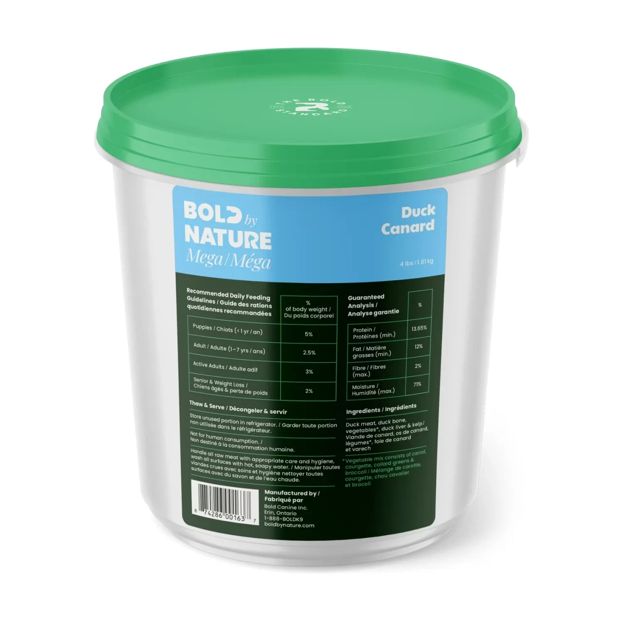 Bold by Nature - Mega Duck Frozen Dog Food by BOLD BY NATURE