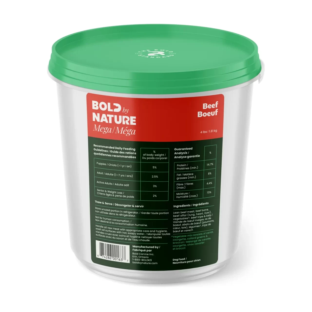 Bold by Nature Mega Beef Frozen Dog Food by BOLD BY NATURE