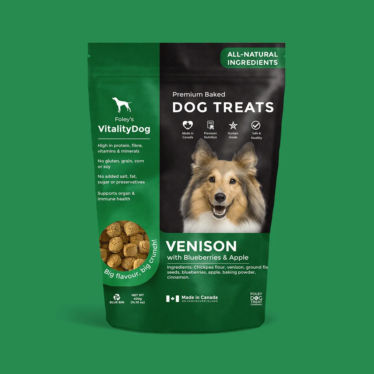 Foley's VitalityDog Venison with Blueberries and Apple by Foley Dog Treat