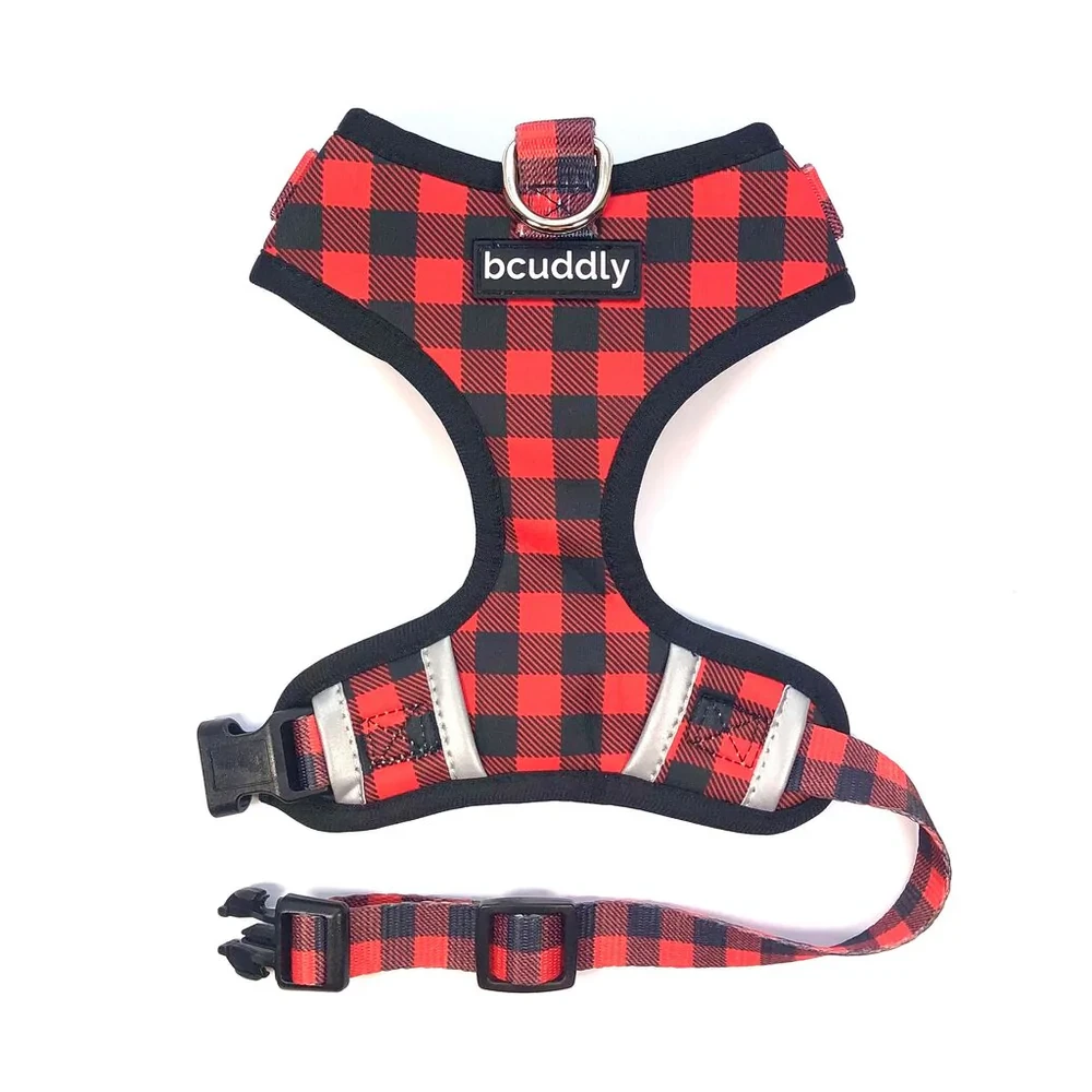 Bcuddly Control Dog Harness - Red Plaid Classic by Bcuddly