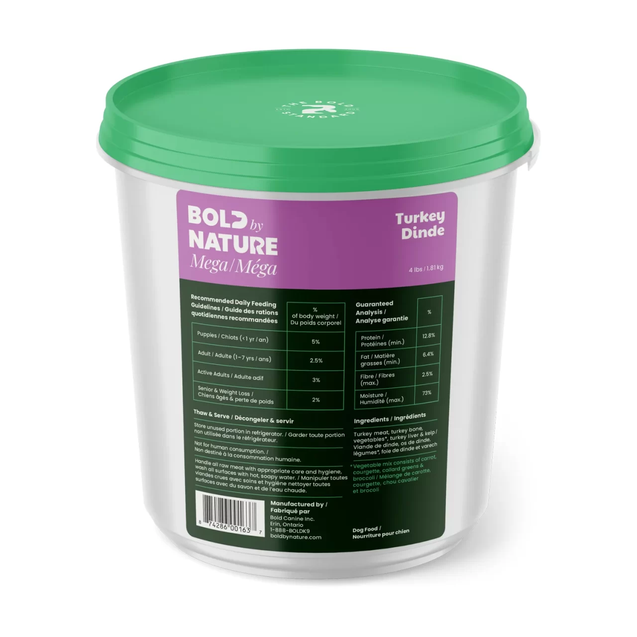 Bold by Nature Mega Turkey Frozen Dog Food