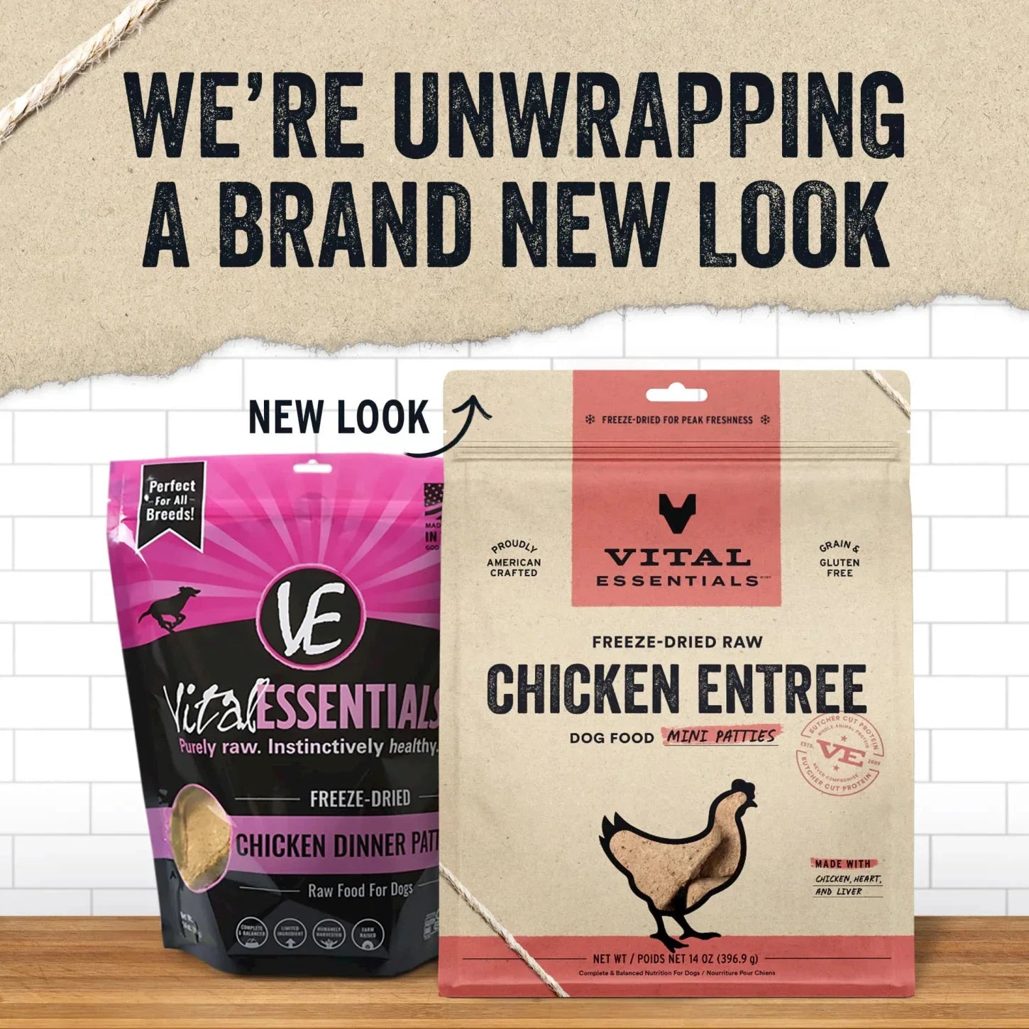 Vital Essentials® Freeze-Dried Raw Chicken Entree Mini Patties Dog Food 14oz by Vital Essential