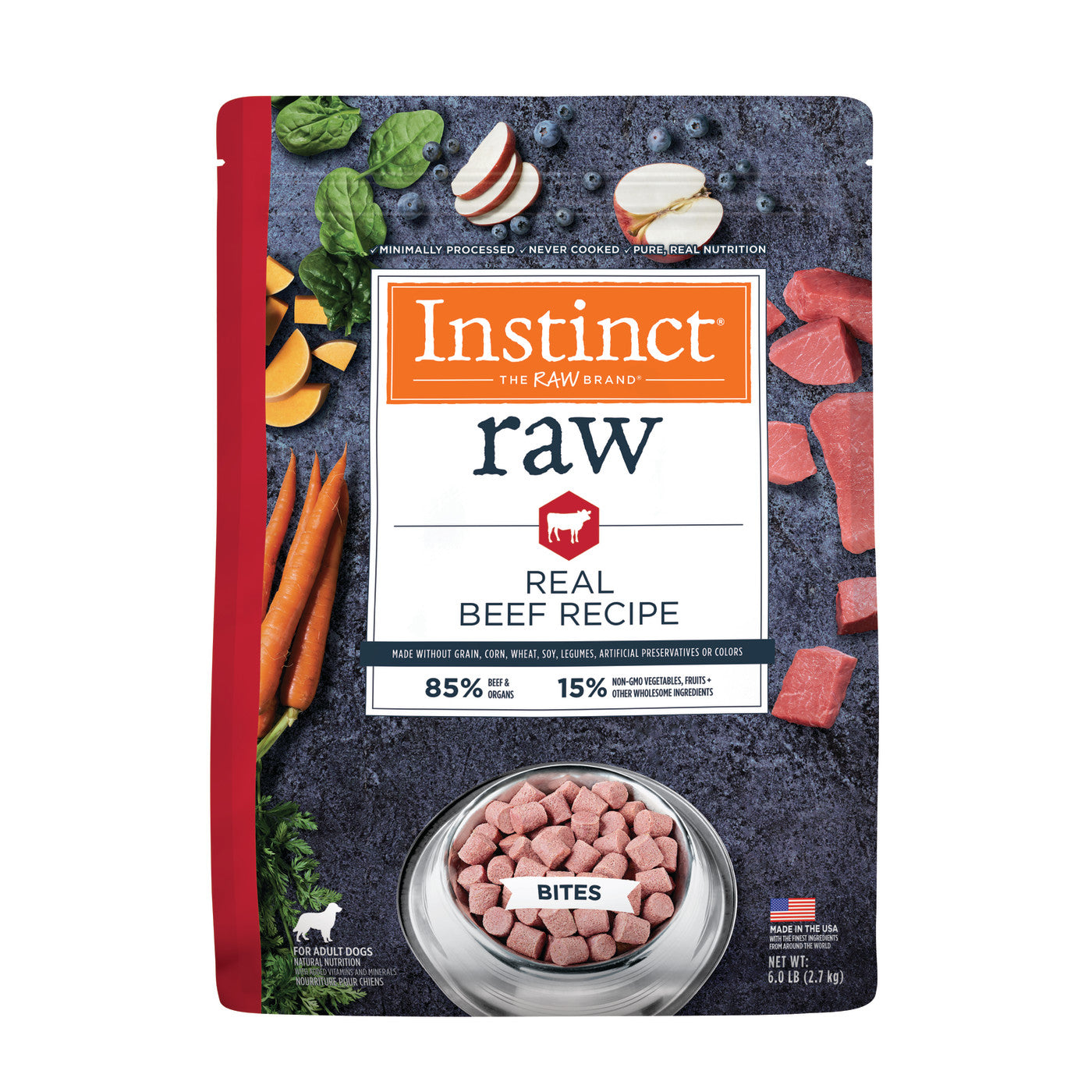 Instinct® Dog Food Raw Frozen Bites Real Beef Recipe