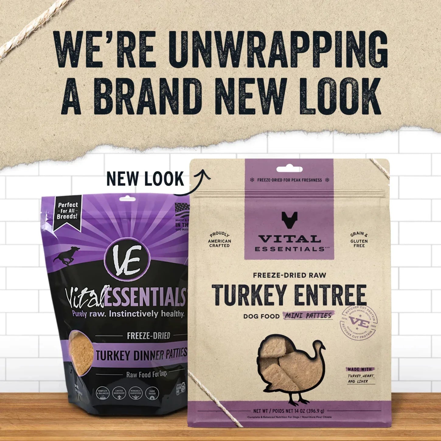 Vital Essentials® Freeze-Dried Raw Turkey Entree Mini Patties Dog Food 14 oz by Vital Essential
